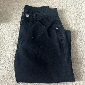 Shine black ripped jeans